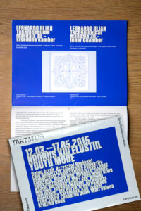 View of the printed catalogue for the group exhibition 'Youth Mode', Tartu, 2015